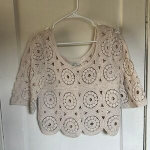 Cream Crochet Top